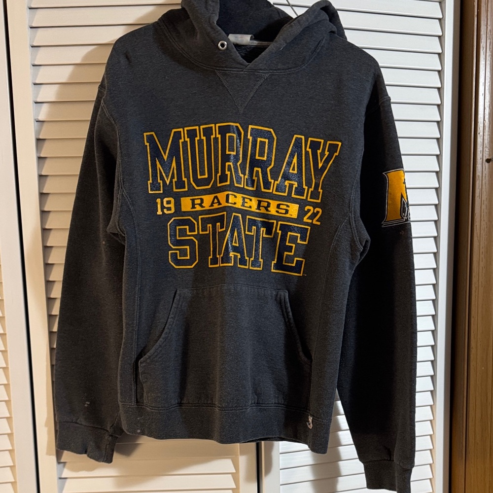 Russell Athletic Gray Hoodie with Yellow Accents